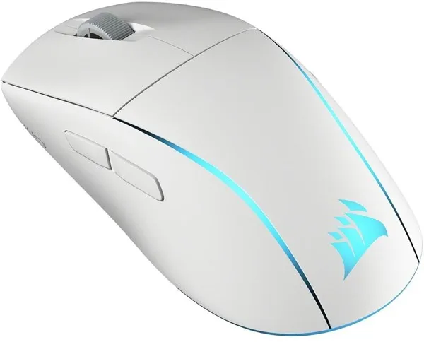 Corsair M75 Lightweight RGB - Gaming-mus - Optisk - 6 knappar - Vit med RGB-LED-belysning